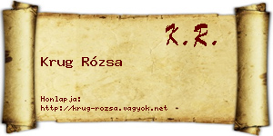 Krug Rózsa névjegykártya